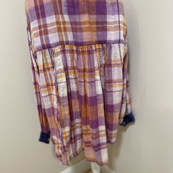 Free people Olivia Plaid  Oversized top size S and M NWOT - Picture 12 of 14